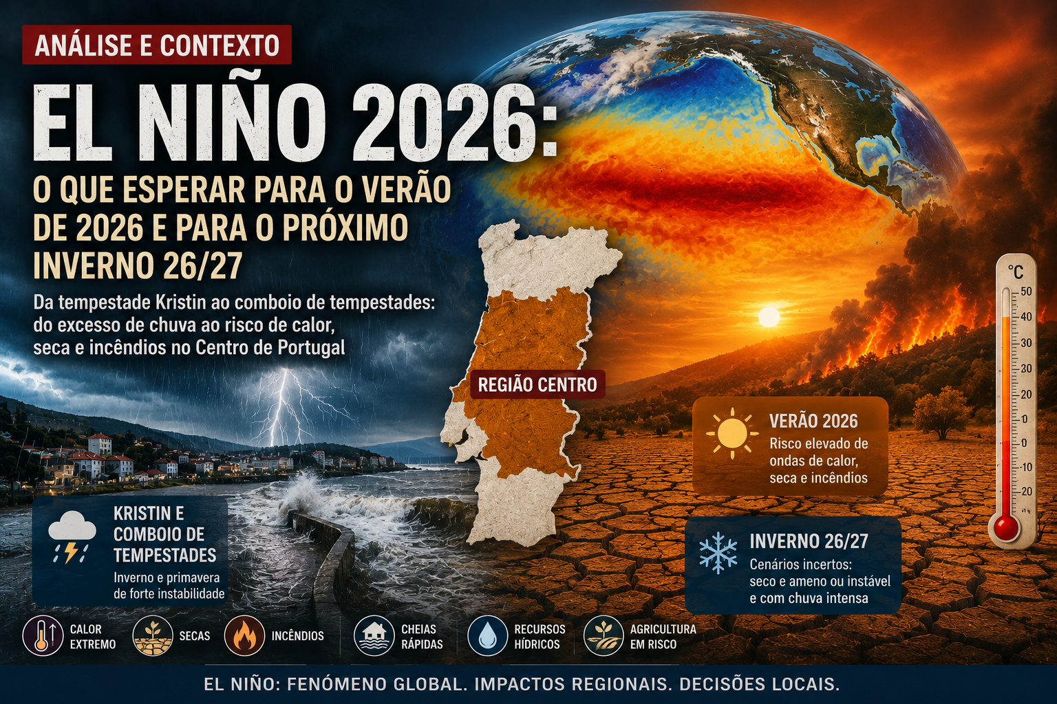 Centro de Portugal entre eventos extremos: da Kristin ao El Niño