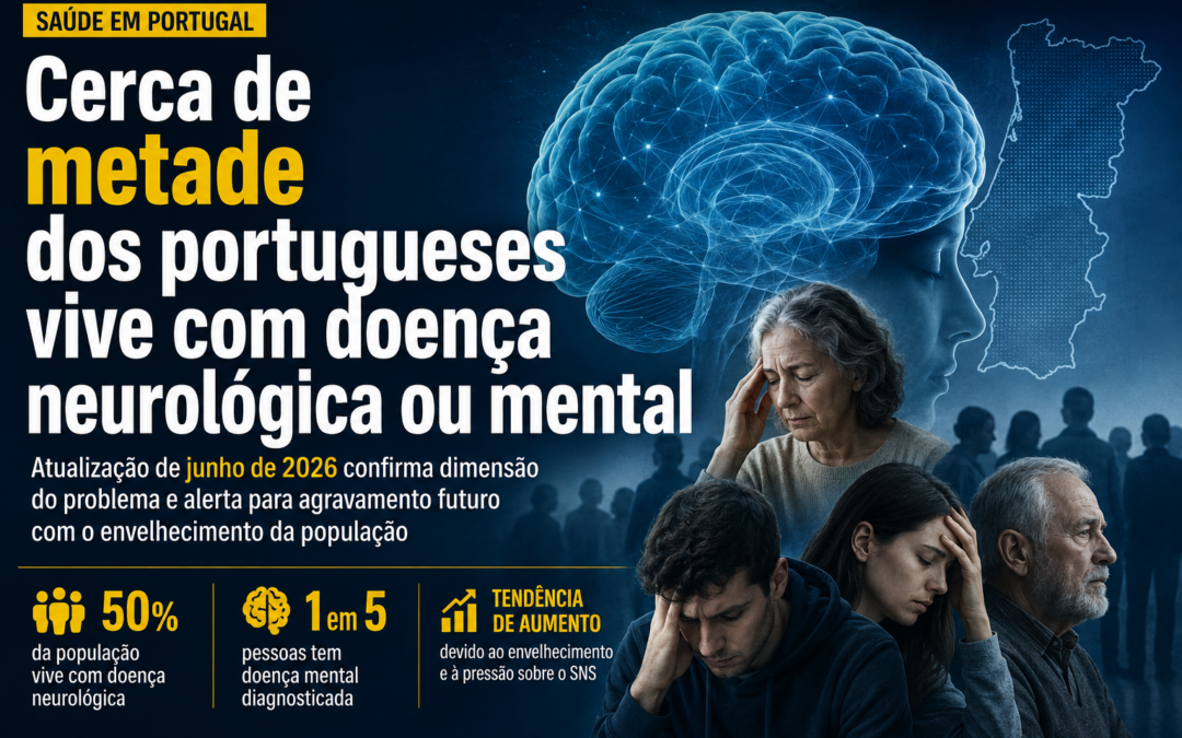 Cerca de metade dos portugueses vive com doença neurológica ou mental, revela atualização de 2026