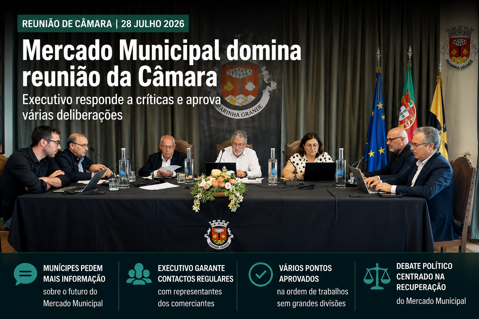 Mercado Municipal domina reunião da Câmara da Marinha Grande 27 de Julho 2026