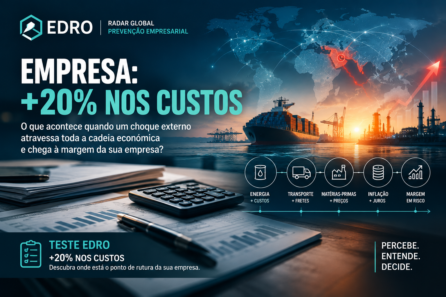 Empresa: +20% nos custos